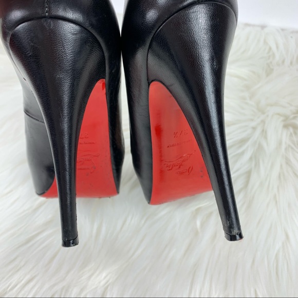 Christian Louboutin Prive Black Peep Toe Heels - Picture 8 of 12